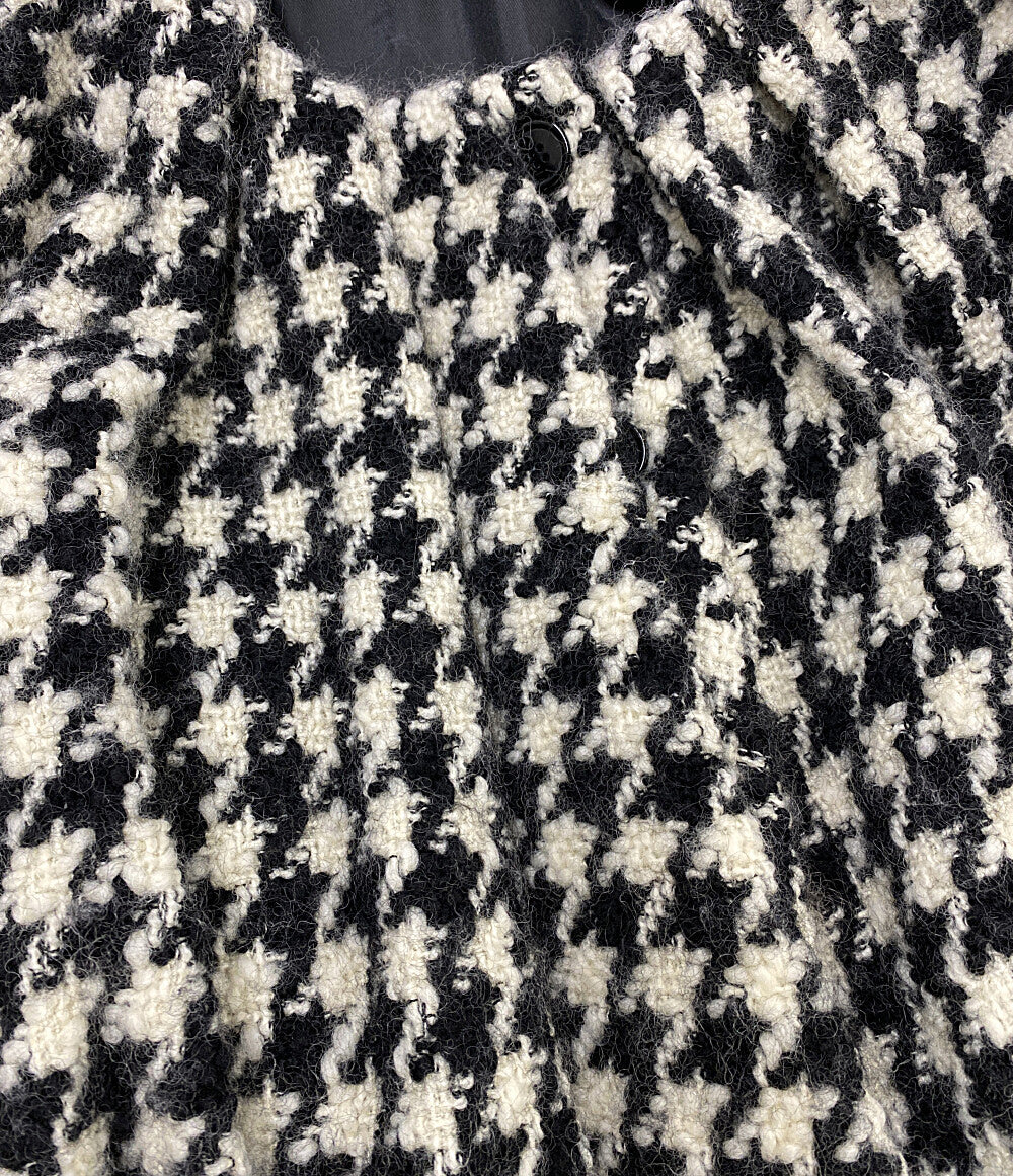 美品 cygne シーニュ ポンチョ ケープコート 千鳥 CY2422-07-115 レディース SIZE F