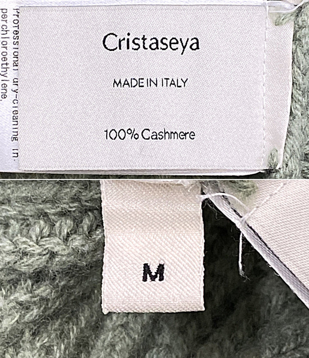 美品 Cristaseya クリスタセヤ カシミヤラグランニットプルオーバー BLM-51060-B レディース SIZE M