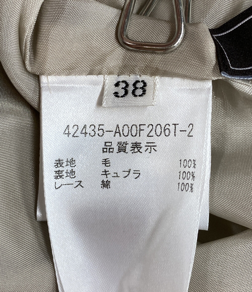 foxey フランネル ロールカラー ウール 2way ワンピース 42435-A00F206T-2 レディース SIZE 38 フォクシー