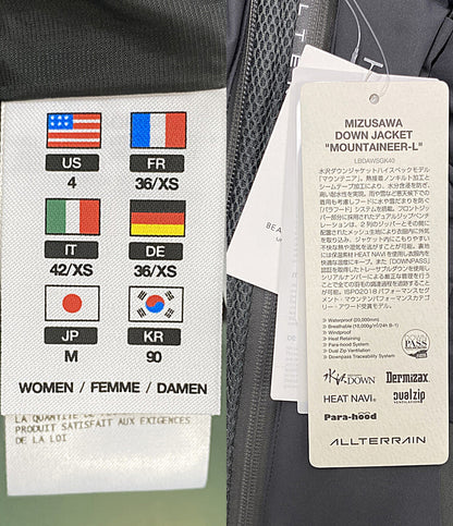 美品 DESCENTE ALLTERRAIN ダウンジャケット 水沢ダウン DAWSGK40U DAWSGK40U レディース SIZE M デサント オルテライン