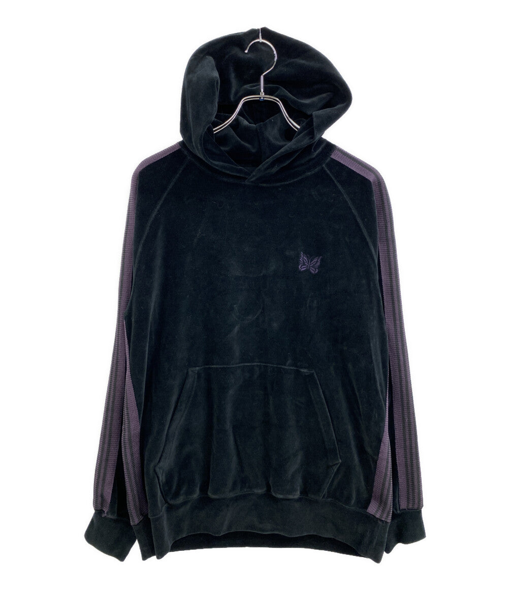 美品 NEEDLES パーカー ベロアサイドライン ブラック J0228 メンズ SIZE M ニードルズ