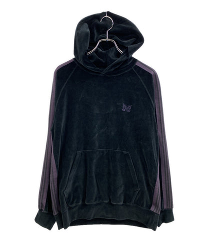 美品 NEEDLES パーカー ベロアサイドライン ブラック J0228 メンズ SIZE M ニードルズ