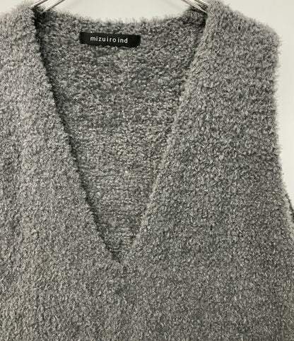 mizuiro ind ベスト 25AW ヘアリーヤーン グレー レディース SIZE - ミズイロインド