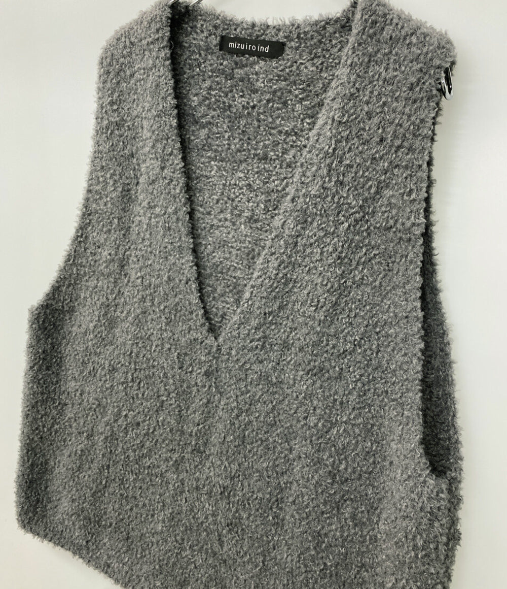 mizuiro ind ベスト 25AW ヘアリーヤーン グレー レディース SIZE - ミズイロインド
