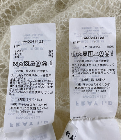FRAY I.D 長袖ワンピース FWNO244122 モヘヤ ホワイト レディース SIZE F フレイアイ・ディー