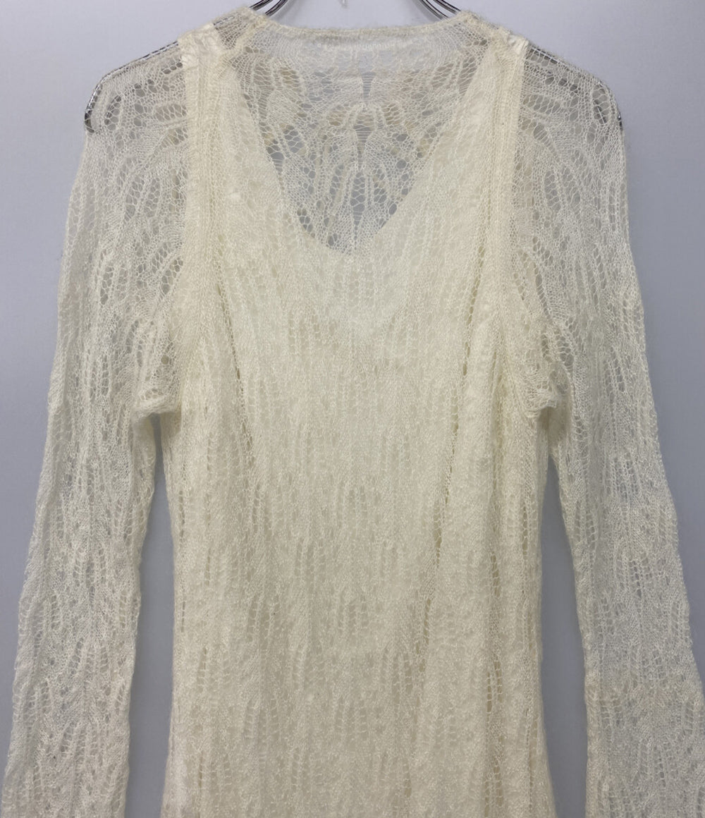 FRAY I.D 長袖ワンピース FWNO244122 モヘヤ ホワイト レディース SIZE F フレイアイ・ディー