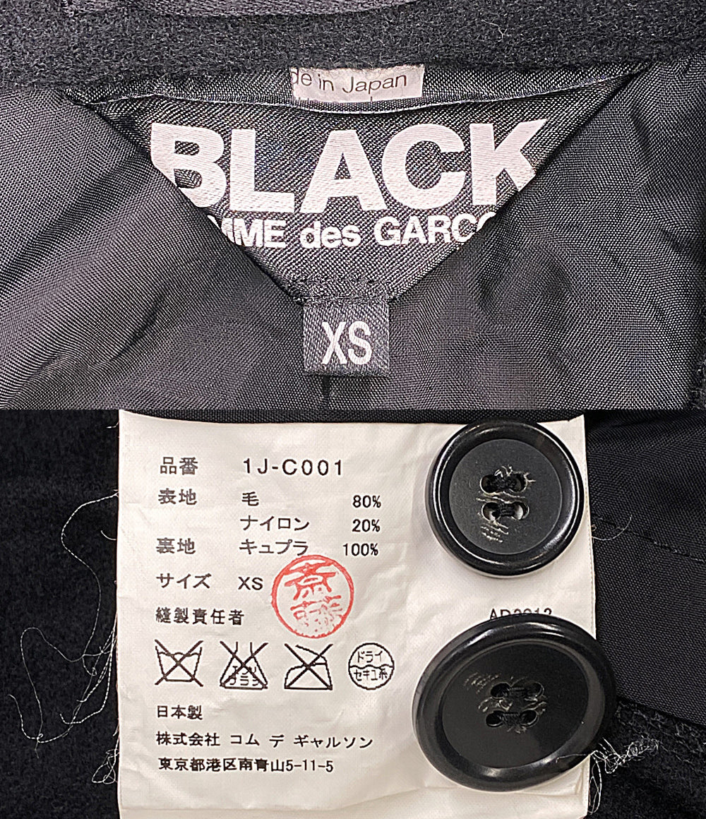 COMME des GARCONS ピーコート BLACK ウール縮絨 AP2022 1J-C001 レディース SIZE XS コムデギャルソン