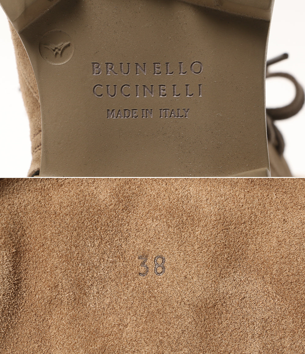 BRUNELLO CUCINELLI ブーツ ベージュ スウェード レディース SIZE 38 ブルネロクチネリ
