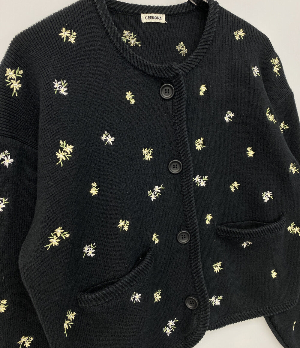 CREDONA クレドナ フラワーカーディガン レディース SIZE F
