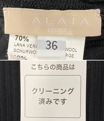 ALAIA アライア ジップアップリブニット ブラック レディース SIZE 36