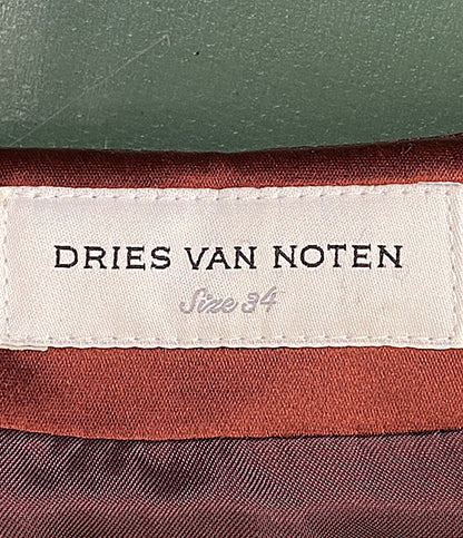 美品 DRIES VAN NOTEN ノーカラージャケット 幾何学JKT 18AW 71-07-84-07010 レディース SIZE 34 ドリスヴァンノッテン