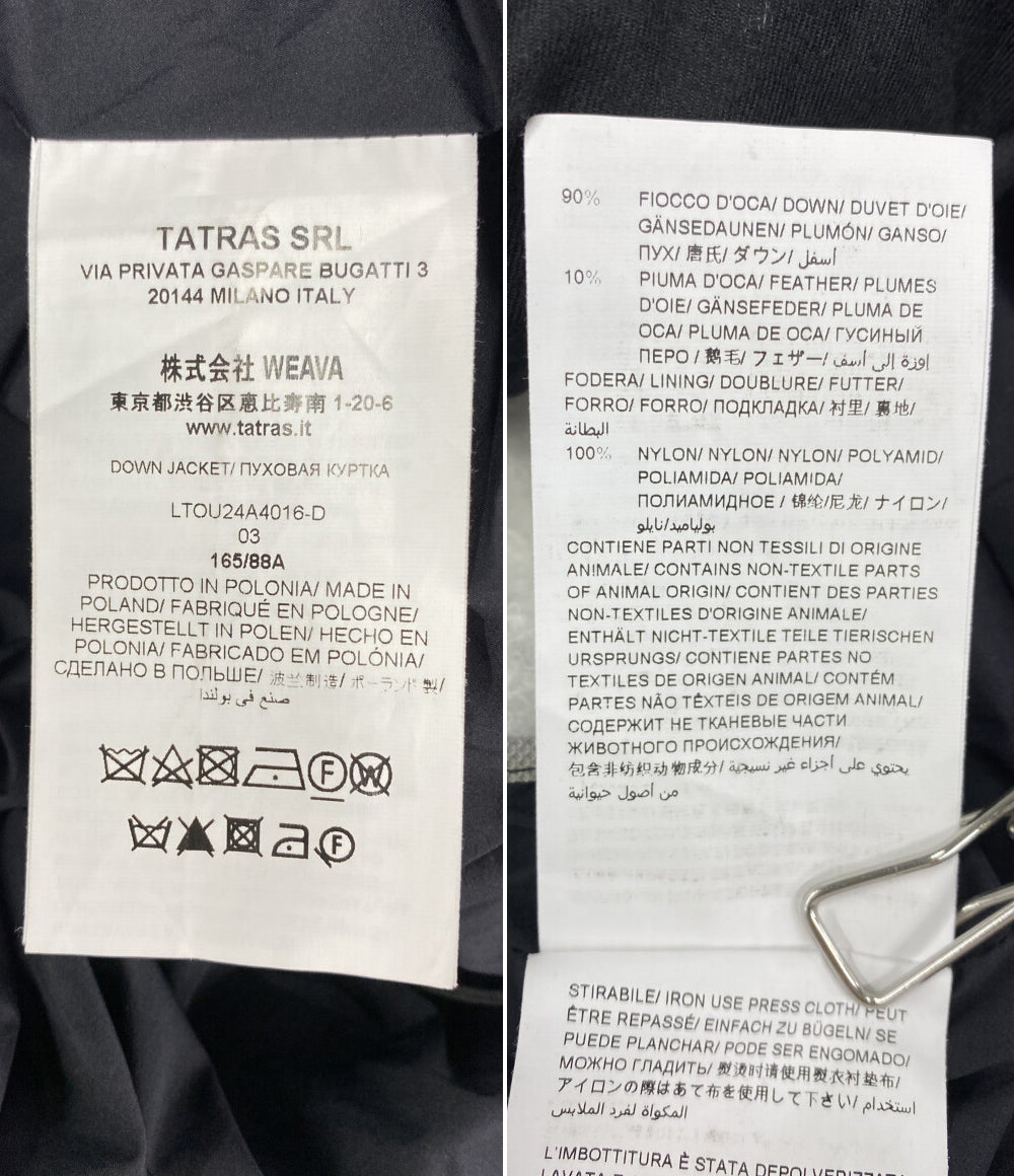 TATRAS ダウンジャケット ブラック LTOU24A4016 フード レディース SIZE 03 タトラス