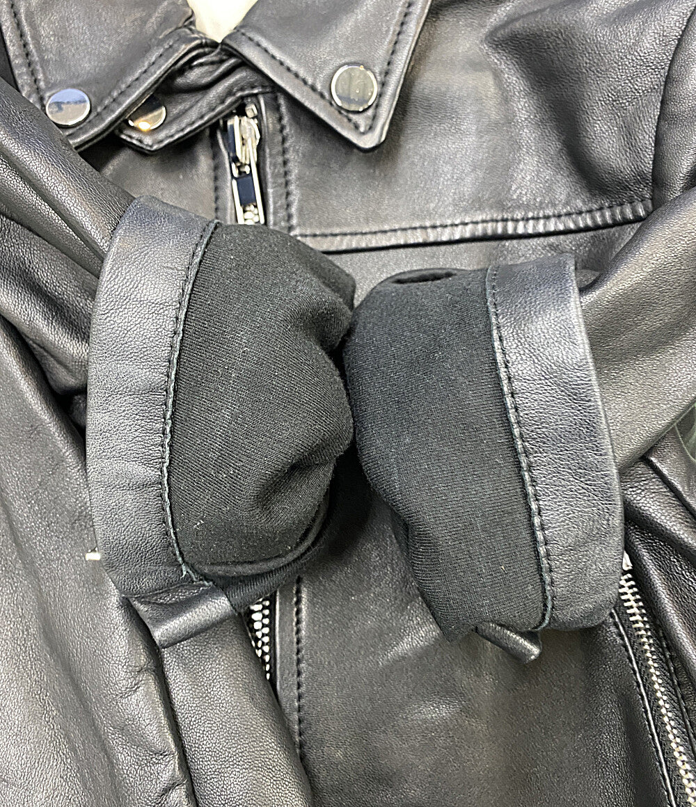 maje ライダースジャケット ラム ブラック キッズ SIZE 36 マジェ