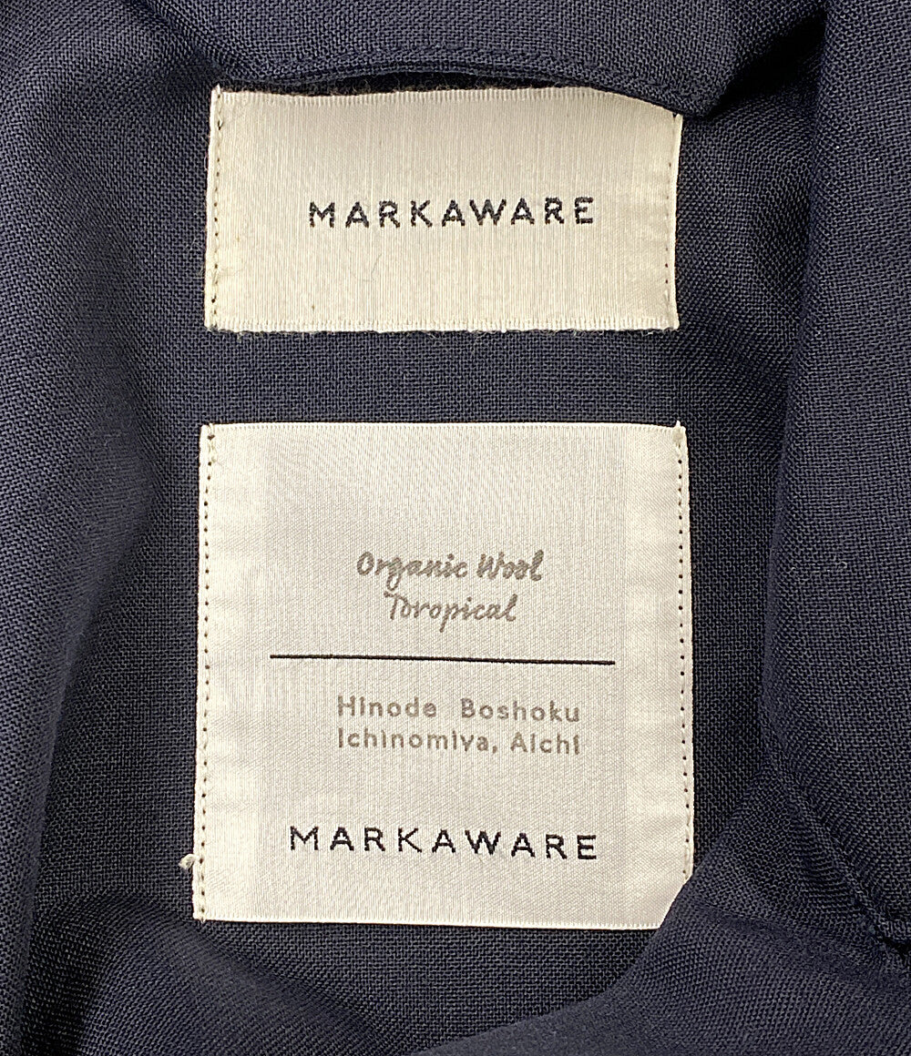 美品 MARKAWARE 長袖シャツ ネイビー ユーティリティCPOシャツ A20A-04SH01C メンズ SIZE 1 マーカウェア