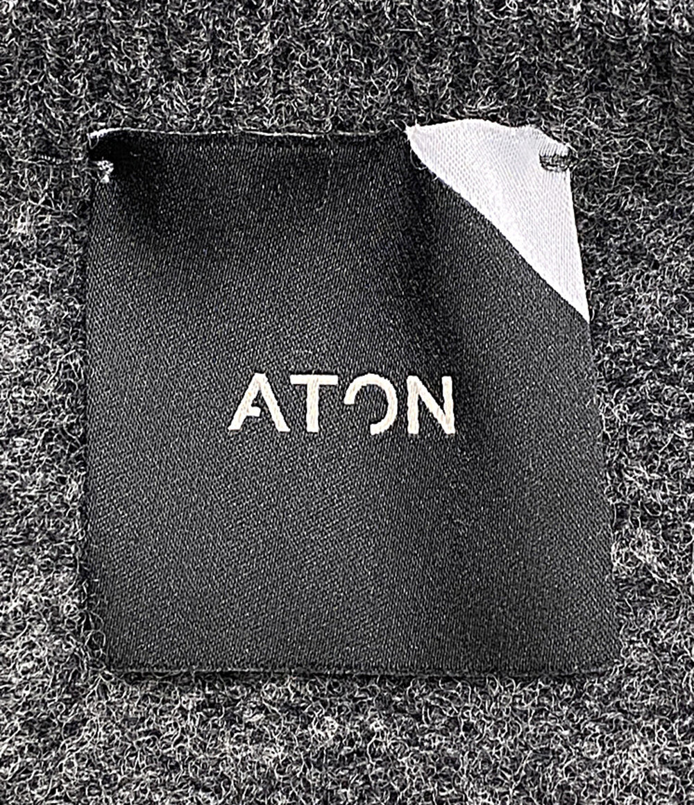 美品 ATON ニット ウールニット グレー 7054532 メンズ SIZE 02 エイトン