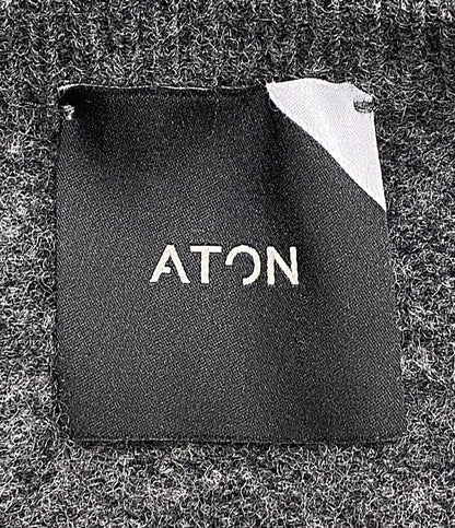 美品 ATON ニット ウールニット グレー 7054532 メンズ SIZE 02 エイトン