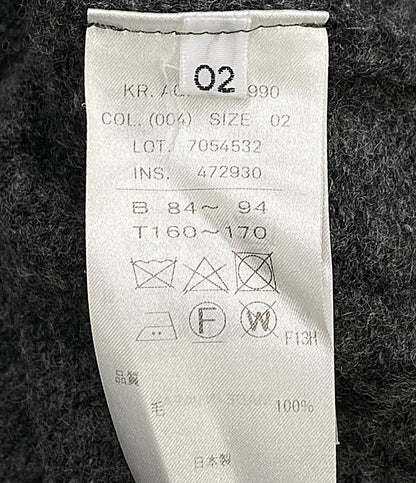 美品 ATON ニット ウールニット グレー 7054532 メンズ SIZE 02 エイトン