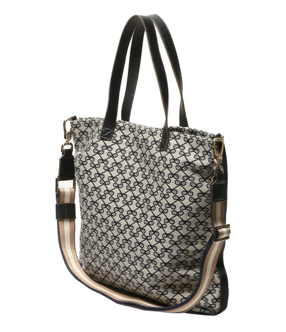 ANYA HINDMARCH トートバッグ リボン柄モノグラムキャンバス タッセル 2way レディース アニヤ・ハインドマーチ