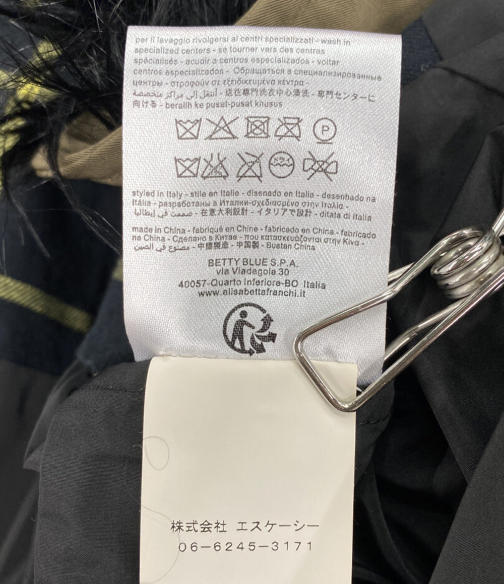 elisabetta franchi シャギー切替コート CP077 1910 レディース SIZE 40 エリザベッタフランキ