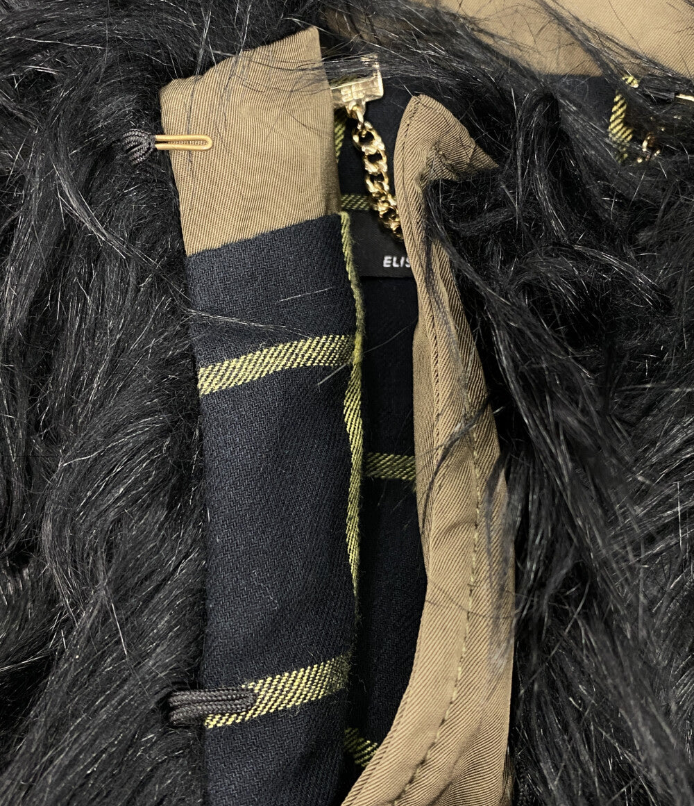 elisabetta franchi シャギー切替コート CP077 1910 レディース SIZE 40 エリザベッタフランキ