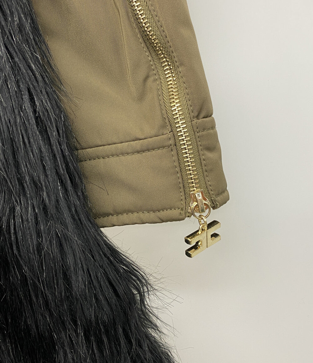 elisabetta franchi シャギー切替コート CP077 1910 レディース SIZE 40 エリザベッタフランキ