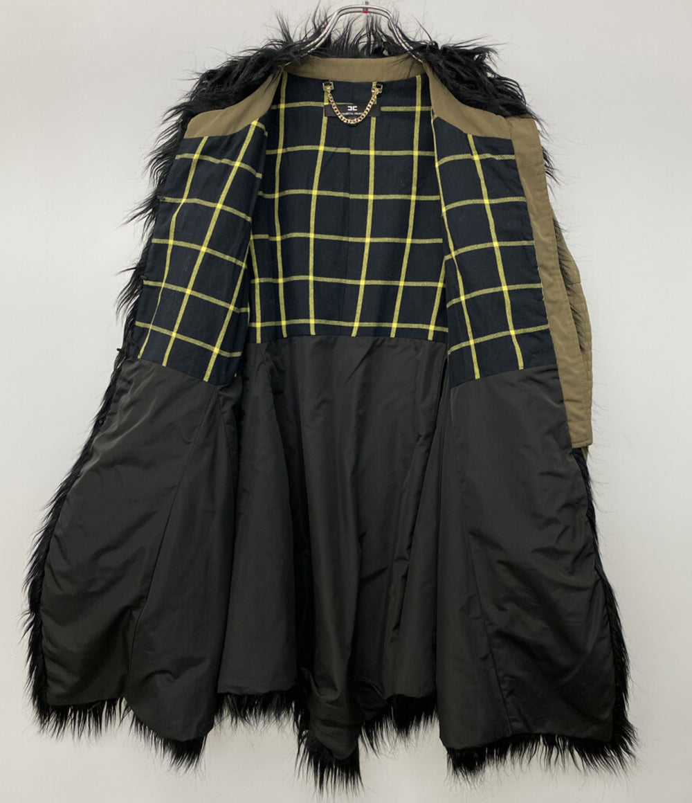 elisabetta franchi シャギー切替コート CP077 1910 レディース SIZE 40 エリザベッタフランキ