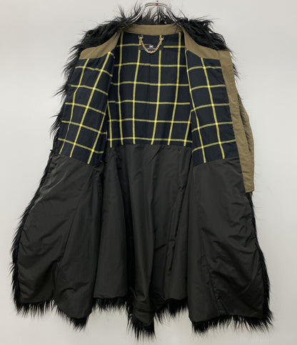 elisabetta franchi シャギー切替コート CP077 1910 レディース SIZE 40 エリザベッタフランキ