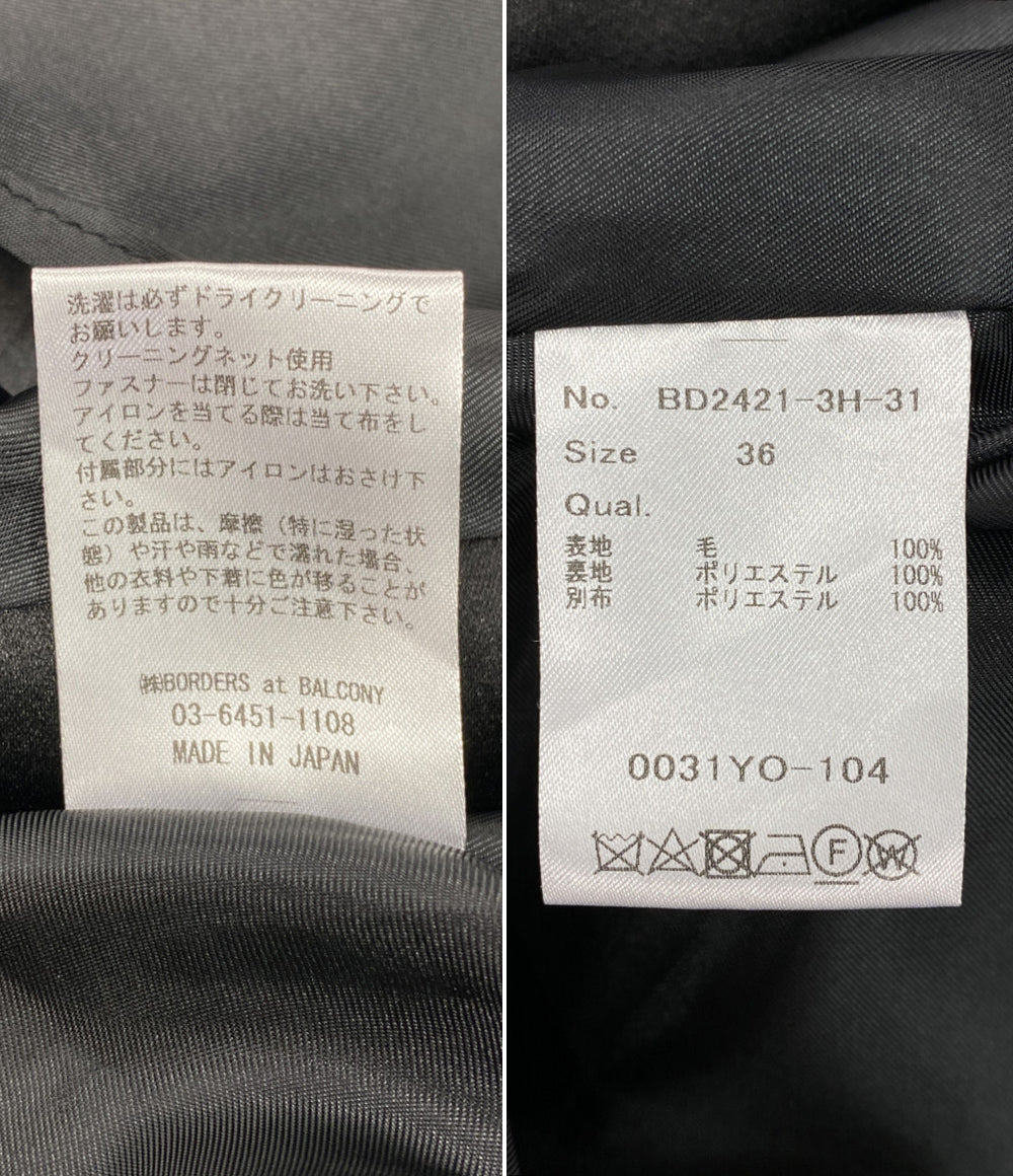 BORDERS at BALCONY ウールミニスカート 切替 BD2421-3H-31 レディース SIZE 36 ボーダーズ アット バルコニー