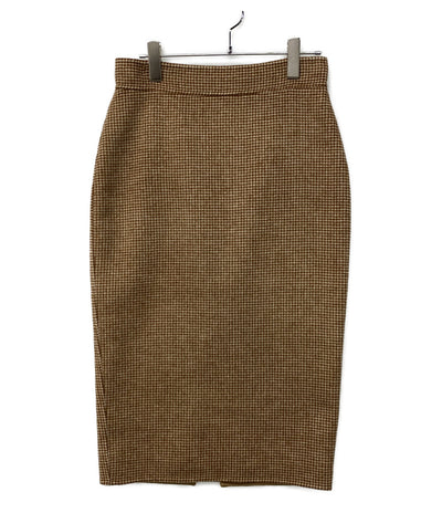 MAX MARA スカート ブラウン ウール 千鳥格子 レディース SIZE 38 マックスマーラ