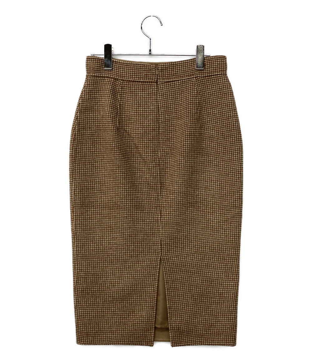 MAX MARA スカート ブラウン ウール 千鳥格子 レディース SIZE 38 マックスマーラ
