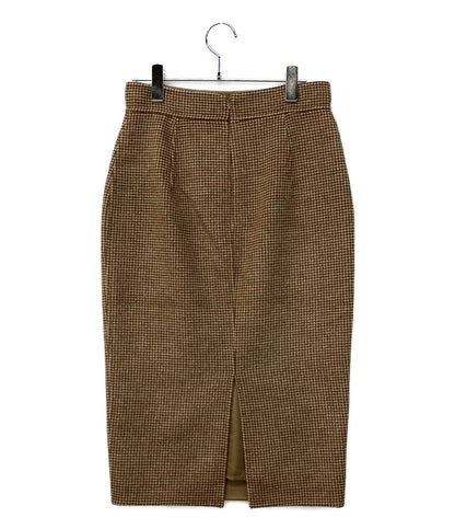 MAX MARA スカート ブラウン ウール 千鳥格子 レディース SIZE 38 マックスマーラ