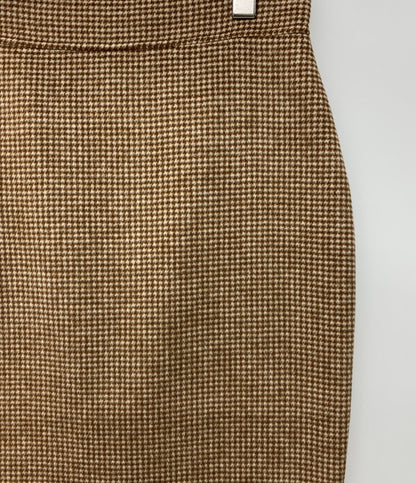 MAX MARA スカート ブラウン ウール 千鳥格子 レディース SIZE 38 マックスマーラ