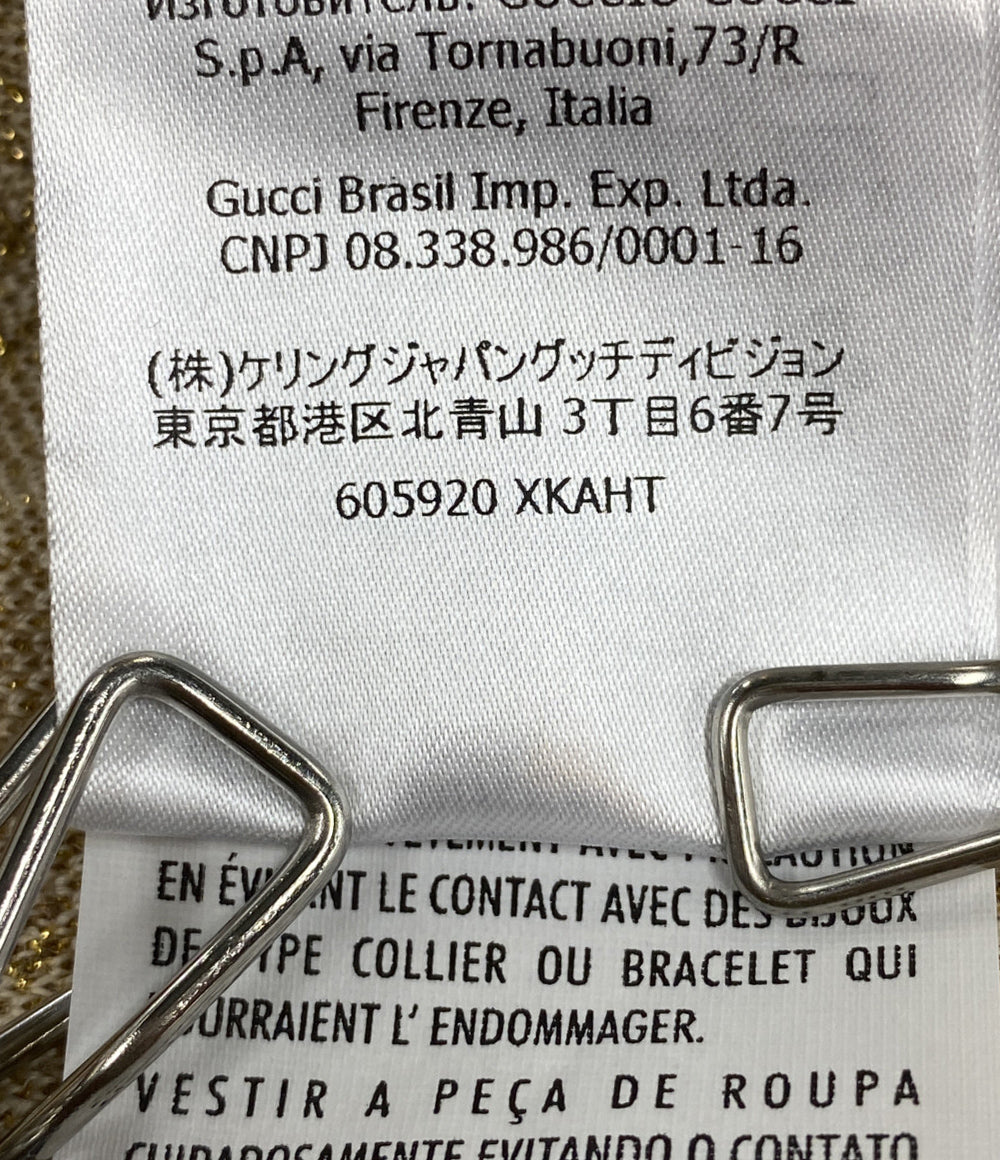 美品 GUCCI 半袖ニット GG メタリックラメニット アイボリー レディース SIZE XS グッチ
