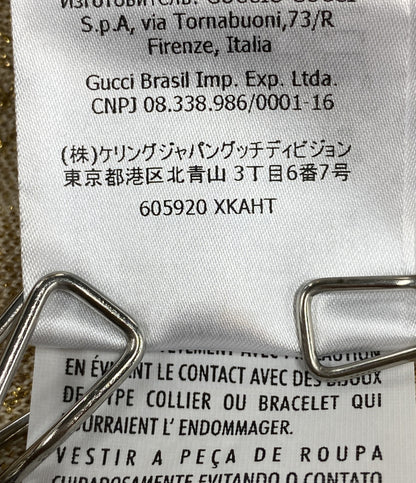 美品 GUCCI 半袖ニット GG メタリックラメニット アイボリー レディース SIZE XS グッチ