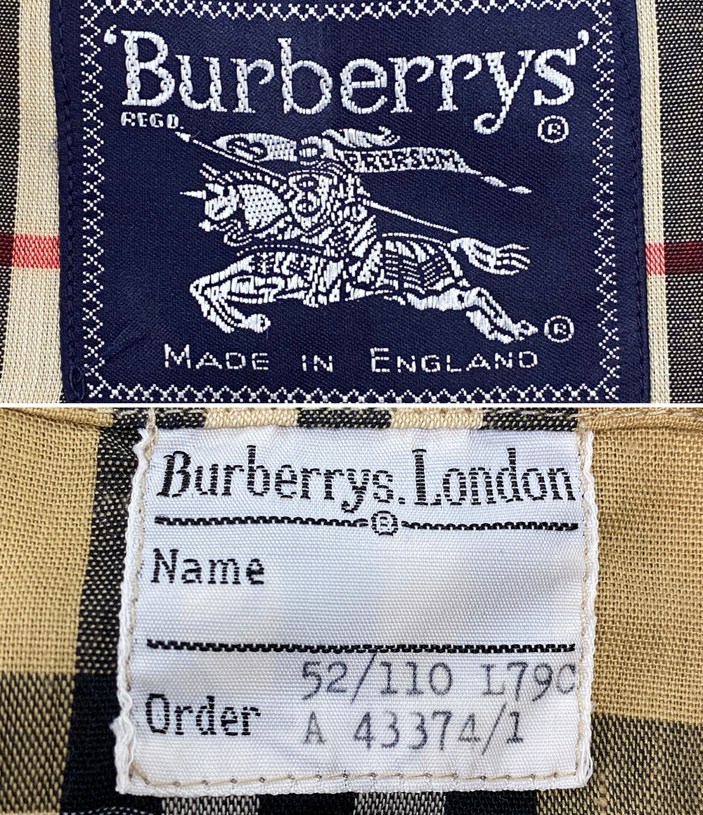 Burberrys トレンチコート イングランド製 ボタンロゴ無 ベージュ メンズ SIZE 52 バーバリーズ