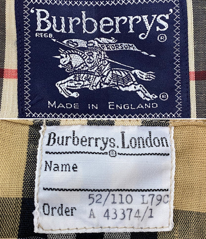 Burberrys トレンチコート イングランド製 ボタンロゴ無 ベージュ メンズ SIZE 52 バーバリーズ
