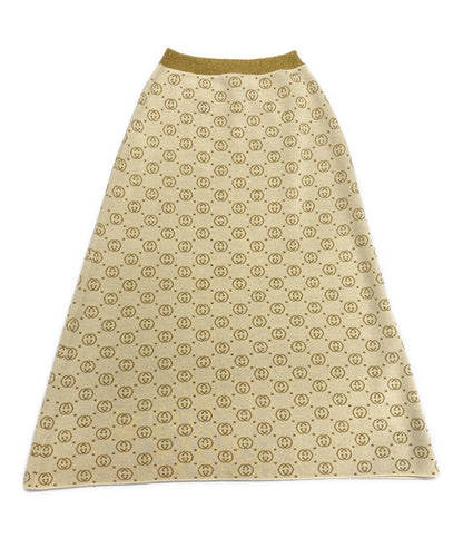 美品 GUCCI ニットスカート GG メタリックラメニット アイボリー レディース SIZE XS グッチ