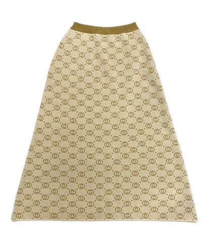美品 GUCCI ニットスカート GG メタリックラメニット アイボリー レディース SIZE XS グッチ