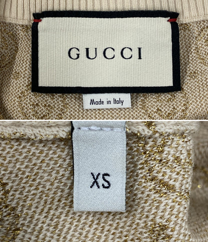美品 GUCCI ニットスカート GG メタリックラメニット アイボリー レディース SIZE XS グッチ