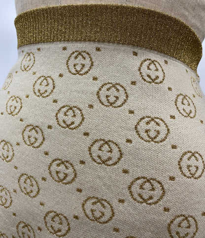 美品 GUCCI ニットスカート GG メタリックラメニット アイボリー レディース SIZE XS グッチ