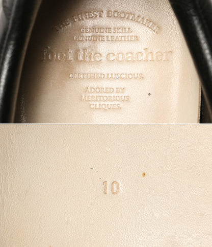 FOOT THE COACHER レザースニーカー ブラック メンズ SIZE 10 フットザコーチャー