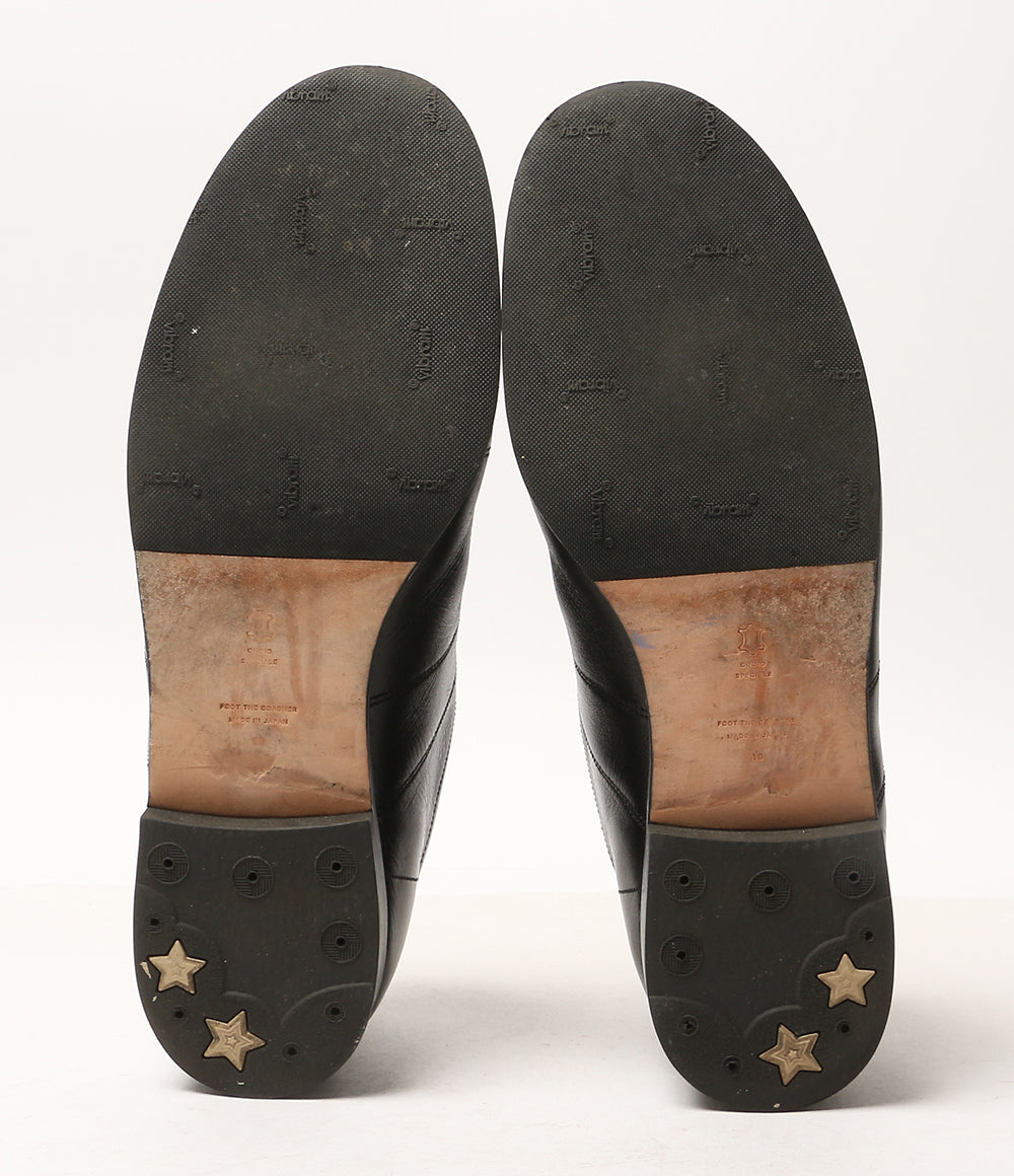 FOOT THE COACHER レザースニーカー ブラック メンズ SIZE 10 フットザコーチャー
