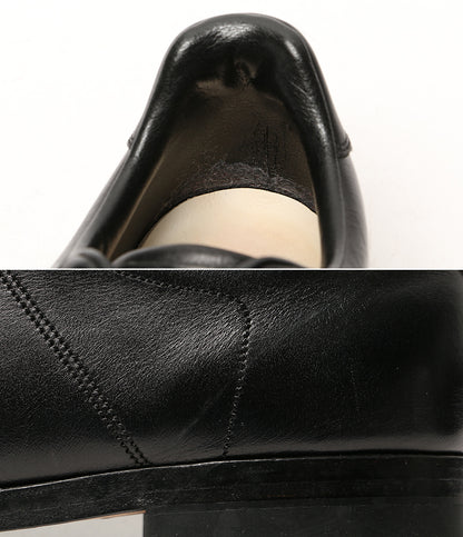 FOOT THE COACHER レザースニーカー ブラック メンズ SIZE 10 フットザコーチャー