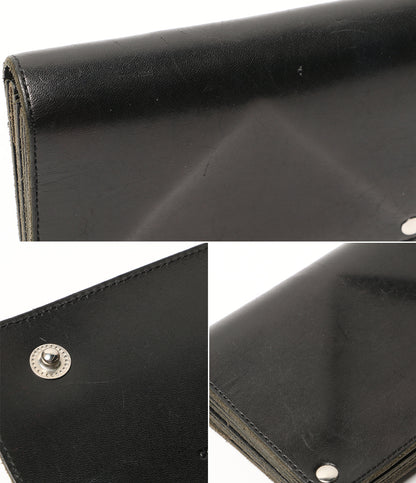 COMME des GARCONS 長財布 レザー ペイント ブラック メンズ コムデギャルソン