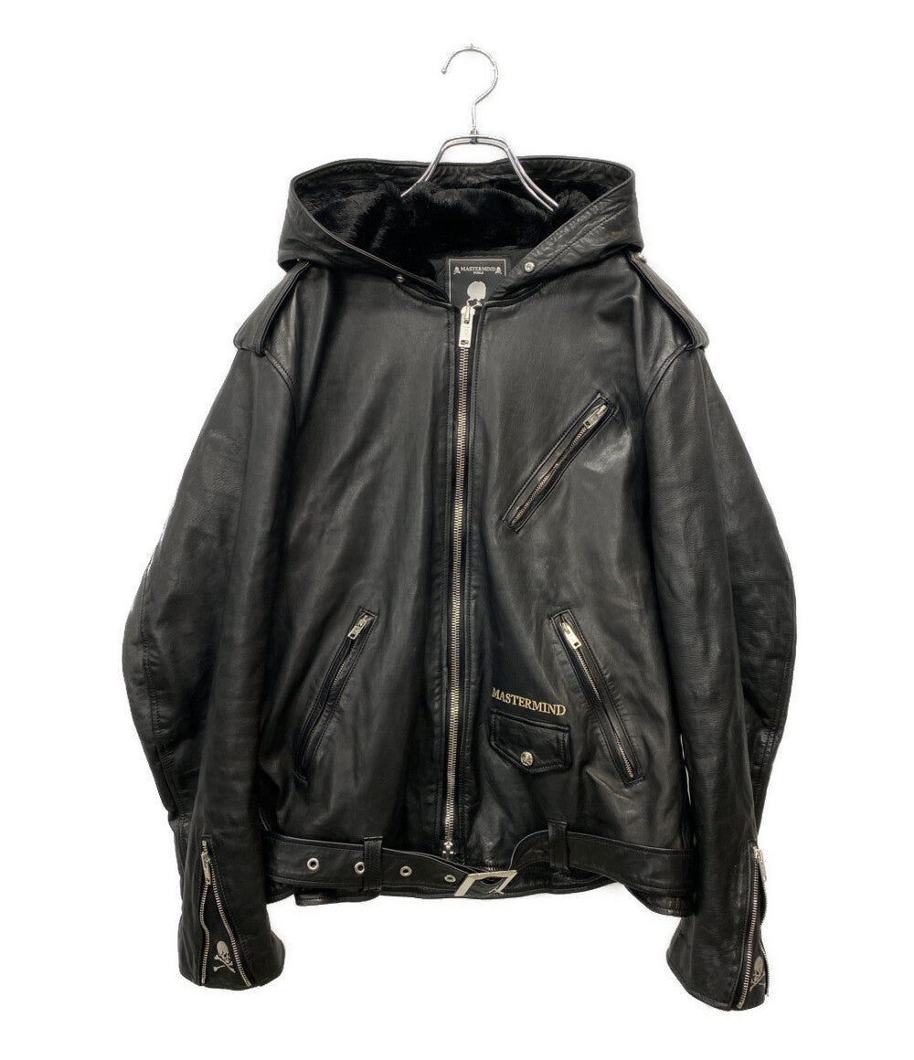 MASTERMIND WORLD マスターマインド ワールド ライダースジャケット ブラック レザー MW22S09-BL018-700 メンズ SIZE L