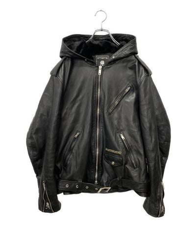 MASTERMIND WORLD マスターマインド ワールド ライダースジャケット ブラック レザー MW22S09-BL018-700 メンズ SIZE L