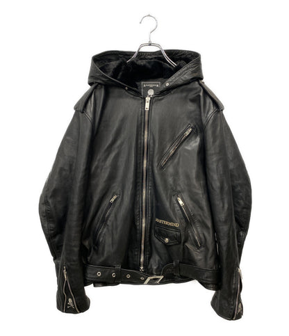 MASTERMIND WORLD マスターマインド ワールド ライダースジャケット ブラック レザー MW22S09-BL018-700 メンズ SIZE L