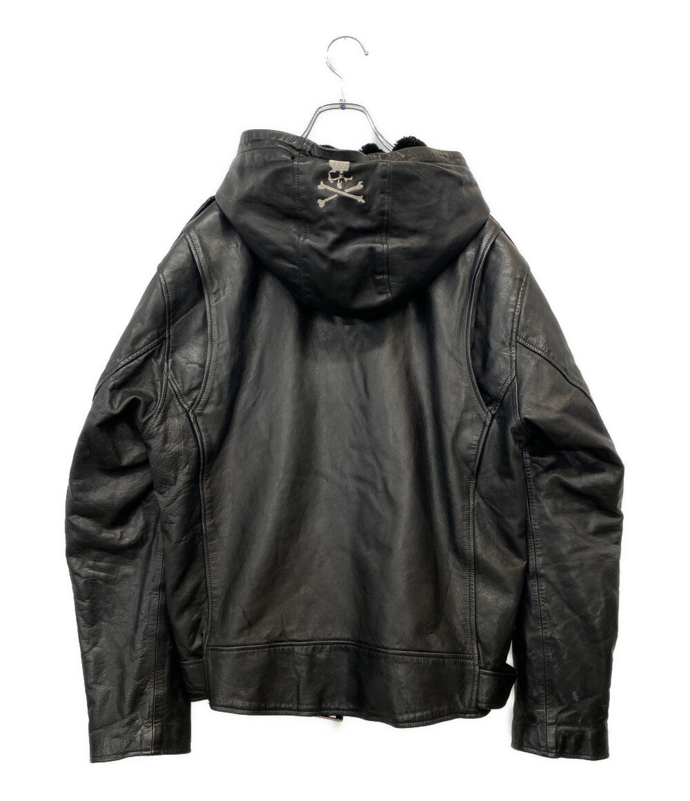 MASTERMIND WORLD マスターマインド ワールド ライダースジャケット ブラック レザー MW22S09-BL018-700 メンズ SIZE L