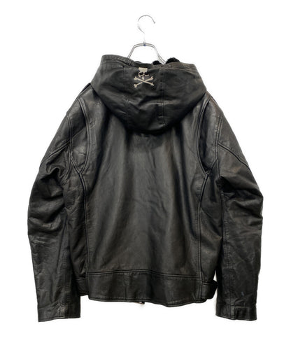 MASTERMIND WORLD マスターマインド ワールド ライダースジャケット ブラック レザー MW22S09-BL018-700 メンズ SIZE L
