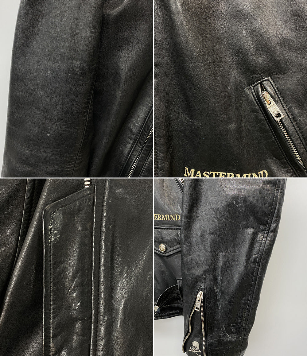 MASTERMIND WORLD マスターマインド ワールド ライダースジャケット ブラック レザー MW22S09-BL018-700 メンズ SIZE L